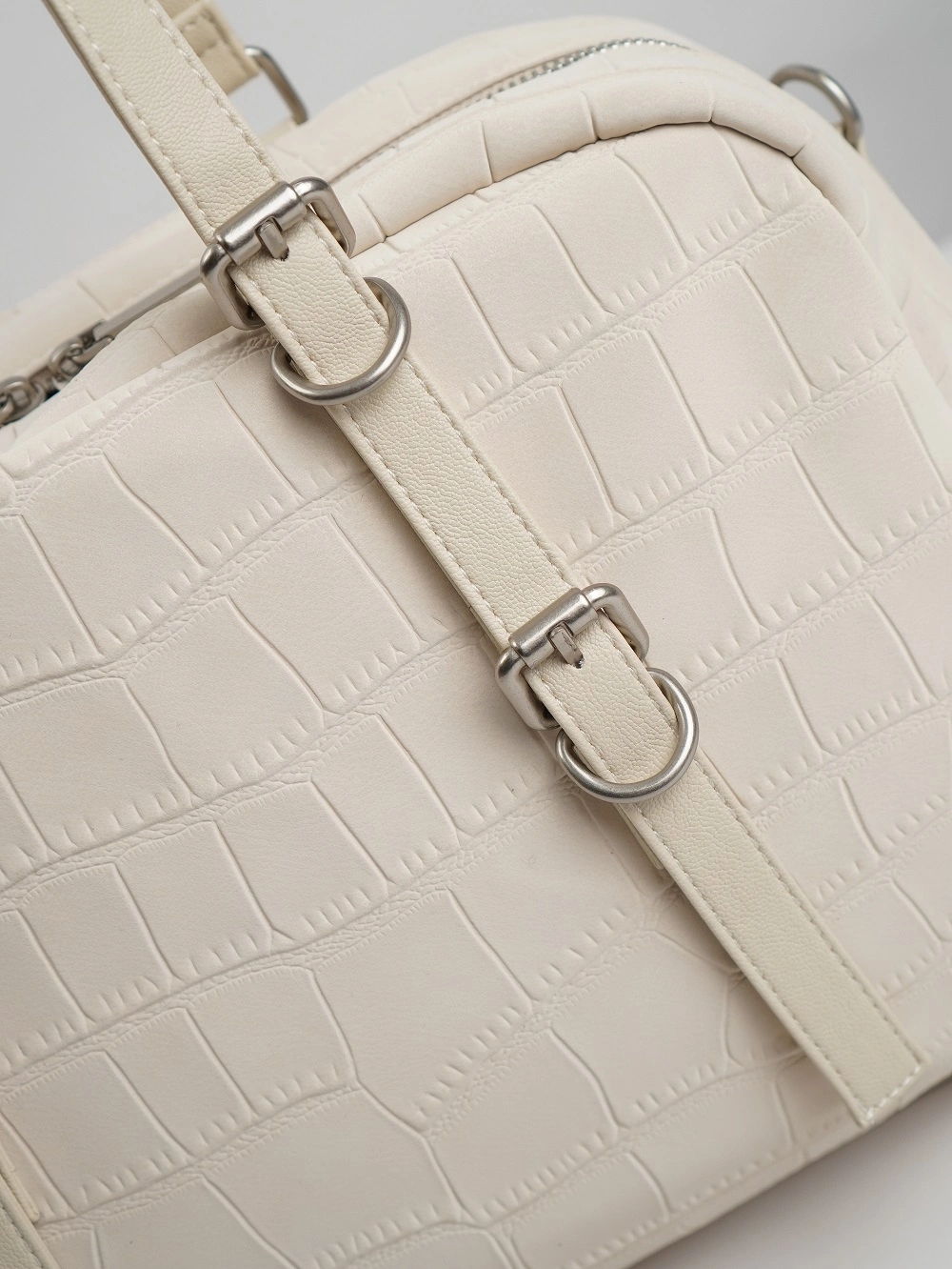 Женская сумка-доум LUDOR из эконубука, светло-бежевая — арт. 455-27