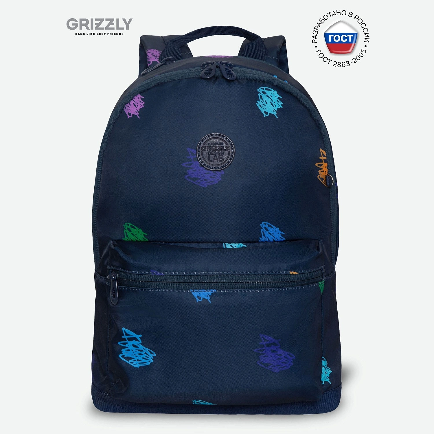 423-05 RXL-323-9 Рюкзак городской женский Grizzly темно-синий
