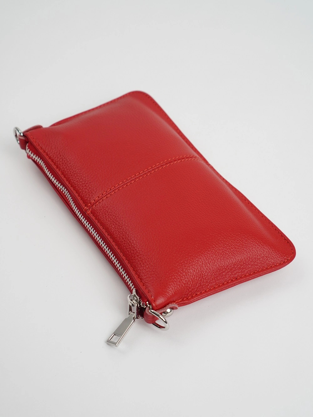 Женский кожаный клатч Ludor, красный — арт. 454-33