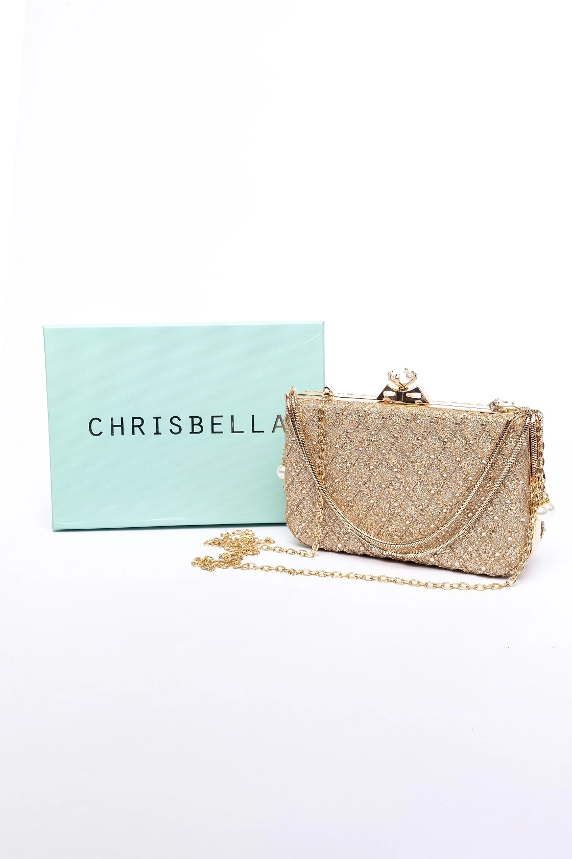 Женский клатч Chrisbella из экокожи, золотой — арт. 432-54