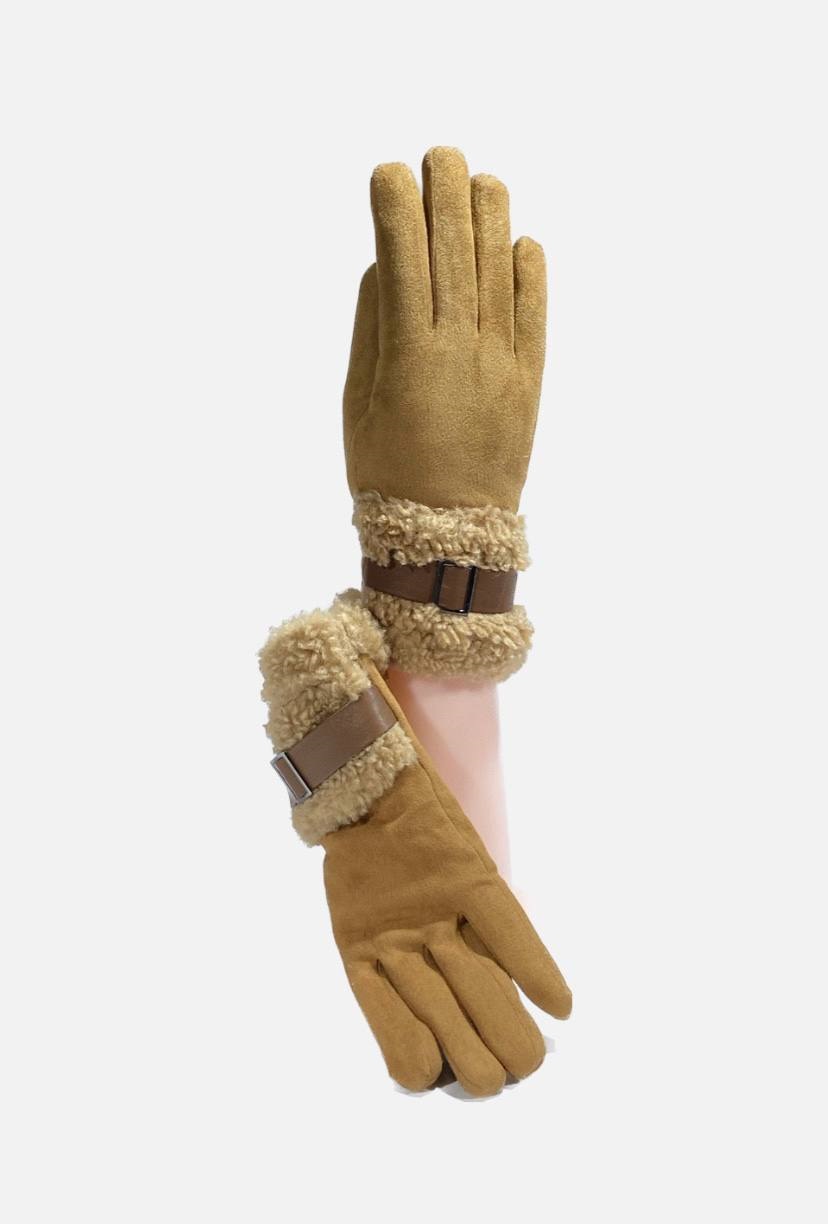 437-86 24038 Перчатки женские текстиль  коричневый